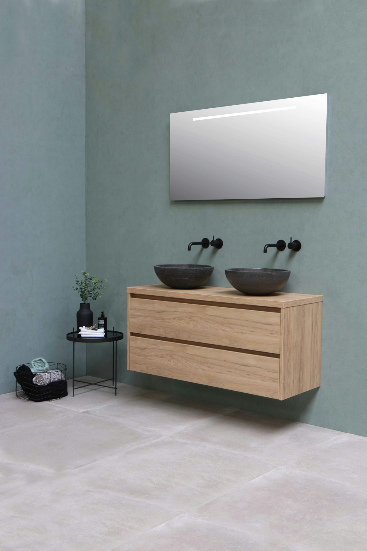 Refined bathroom vanity with a calm, contemporary finish